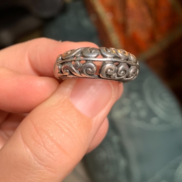silver filigree comfort ring 925 size 7 - Picture 7 of 11
